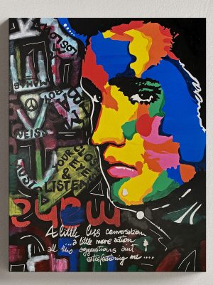 Elvis Presley Pop Art Acrylic Canvas by Josh Mahaby