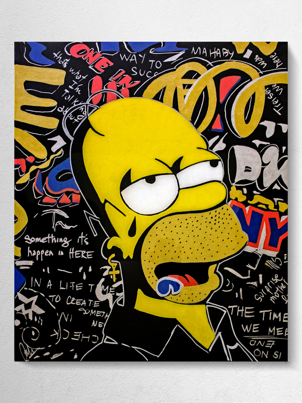 Homer Back to 80's - Canvas 50x60 - Image 2