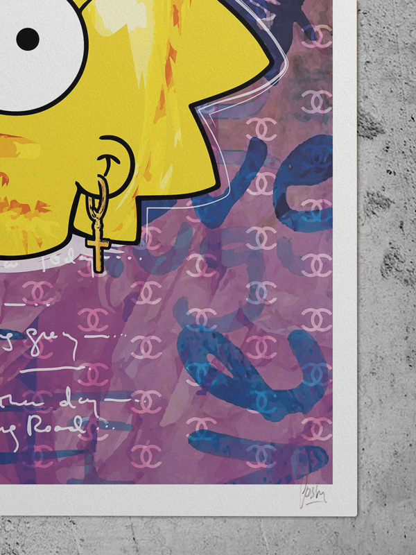 This work belongs to a collection call "The Hypebeast series" mixing luxury brands with famous comic cartoons. Josh Mahaby is a graphic designer, art director and illustrator born in 1982 in Argentina. His style combines many disciplines such as: illustration, painting, graffiti, digital and interventions in 3D objects. He currently has works exhibited all over the world, but mostly in Europe. His works are exhibited along with other great artists such as: Kaws, Alec Monopoly, Amanda toy, Angelo Accardi, Karl Lagasse, Romero Brito, Whatisname, etc. in Genoa Italy - Daniele Comelli Gallery; and NL Galerie in Salzburg Austria. Technique: Giclée print / Mixed Media. Hand illustration and digital. Paper: 180g matte paper. Signed Edition of 15 (A2) / 15 (70x100cm) / 50 (A3) Dimensions: 42 x 60 cm / 70 x 100 cm / 30 x 42 cm Includes certificate of authenticity, artist’s signature and numbering. FRAME NOT INCLUDED. 🔹 This work is sent by certified mail, with tracking number and insurance, in a hard cardboard tube. Average handle time: This piece could be dispatched from next day to 3 working days, deppending on stock.