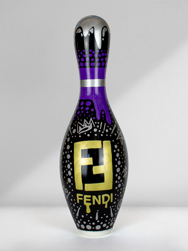 Bam Bam Fendi Bowling Pin - Josh Mahaby Art