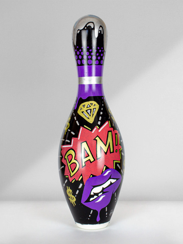 Bam Bam Fendi Bowling Pin - Josh Mahaby Art