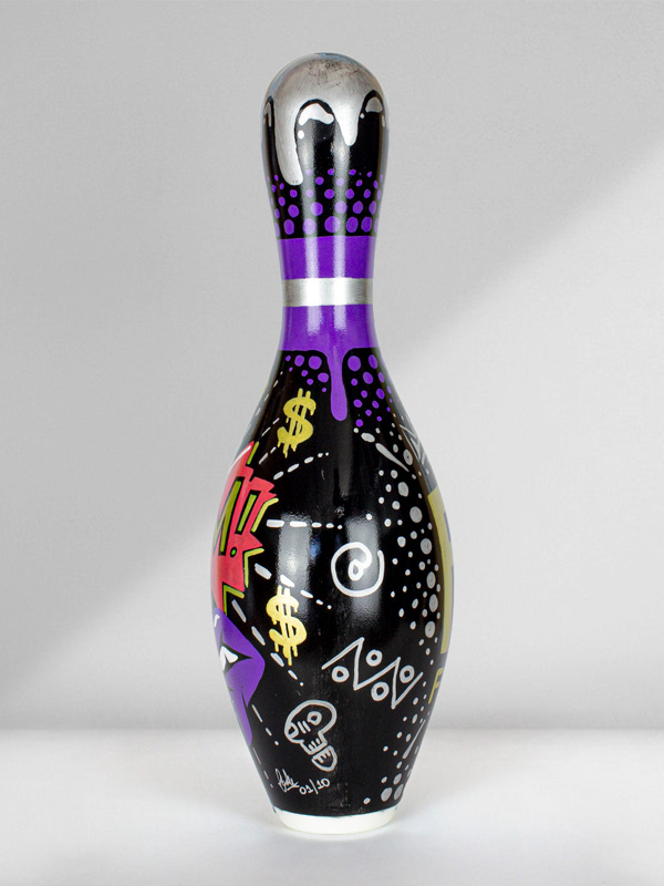 Bam Bam Fendi Bowling Pin - Josh Mahaby Art