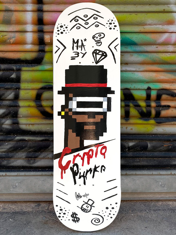Crypto Punk Nº 1 Skate Deck - Josh Mahaby Pop Art