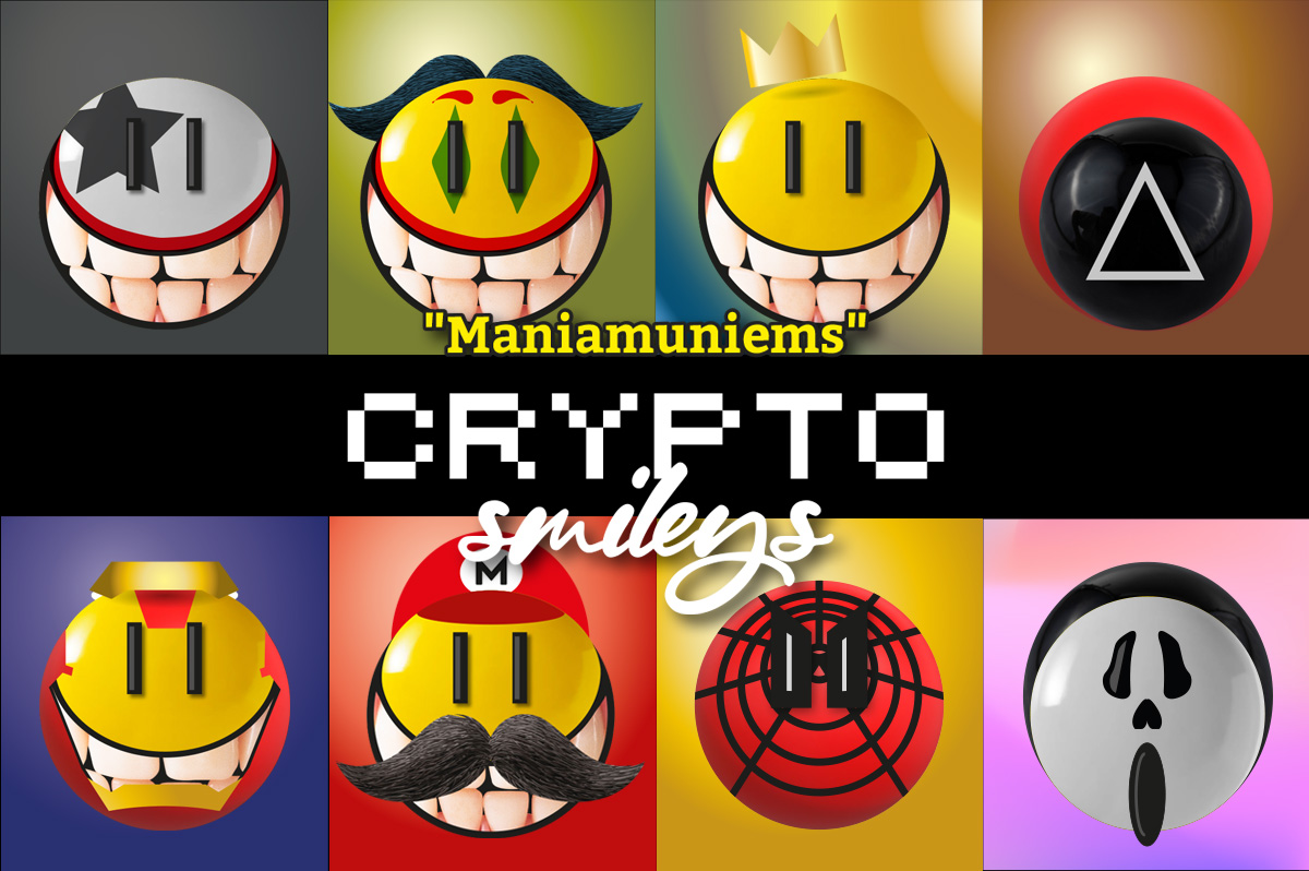 Maniamuniems Crypto Smileys by Josh Mahaby Pop Artist