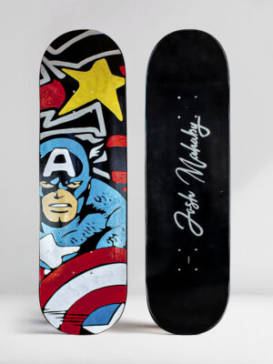 Captain America Skate Deck by Josh Mahaby Pop Art