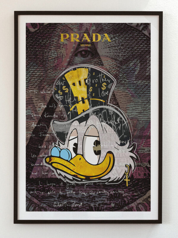 Scrooge Mc Duck Poster Prada Logo Pop Art Josh Mahaby