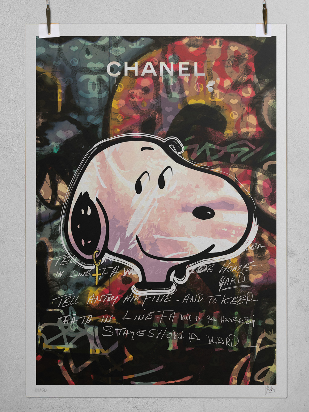 Snoopy Giclee Print by Chanel pop Art Style Josh Mahaby