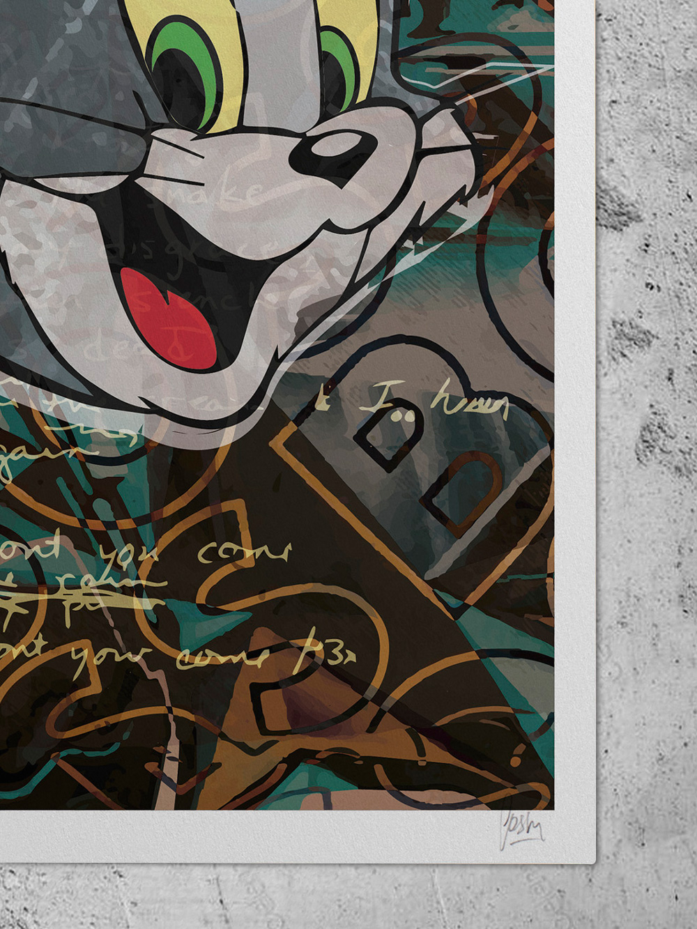 Tom and Jerry Pop Art Style poster Hugo Boss logo Josh Mahaby