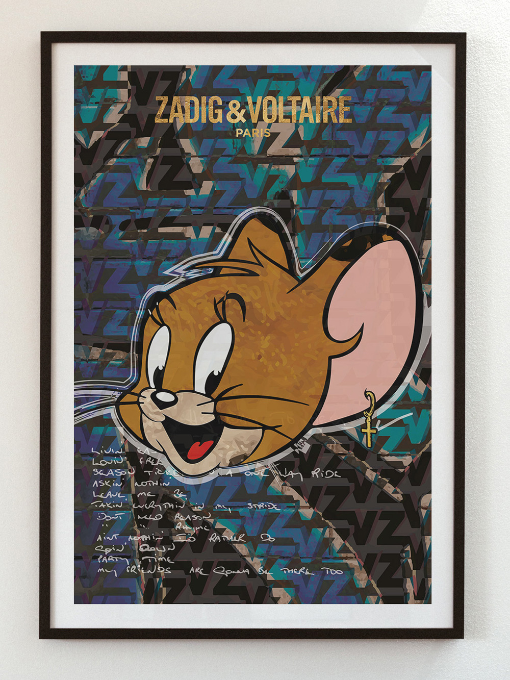 Tom and Jerry Pop Art Poster Zadig Voltaire Logo Josh Mahaby