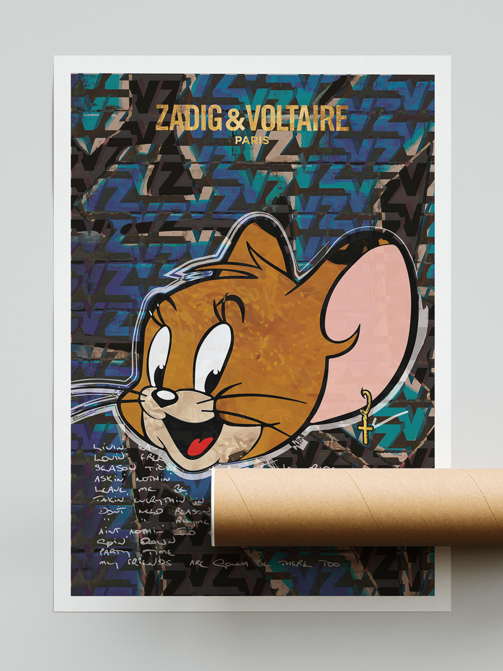 Tom and Jerry Pop Art Poster Zadig Voltaire Logo Josh Mahaby