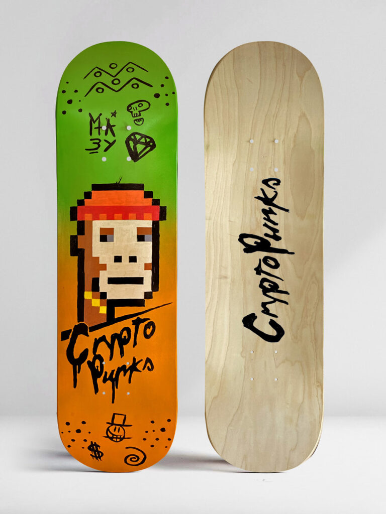 CryptoPunk Nº4 Skate Deck 82x22 cm - Josh Mahaby Pop Art