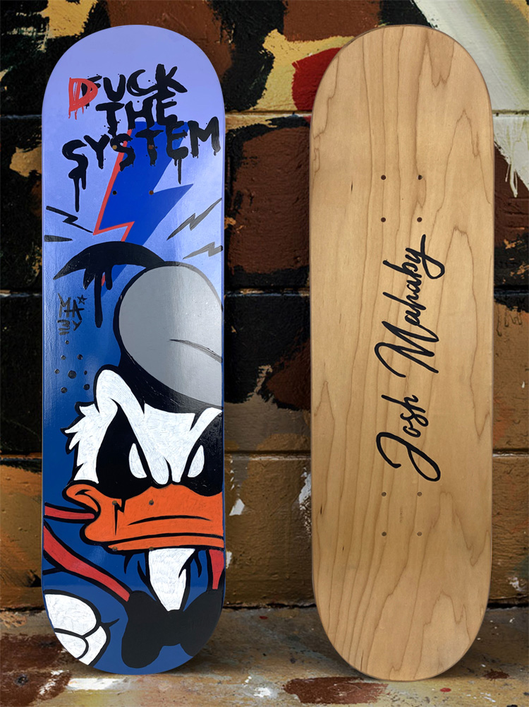 Donal Duck Pop Art Skate Deck Josh Mahaby Art Basel