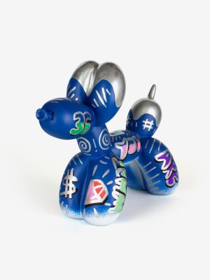 Blue Graffiti Style Balloon Dog by Josh Mahaby