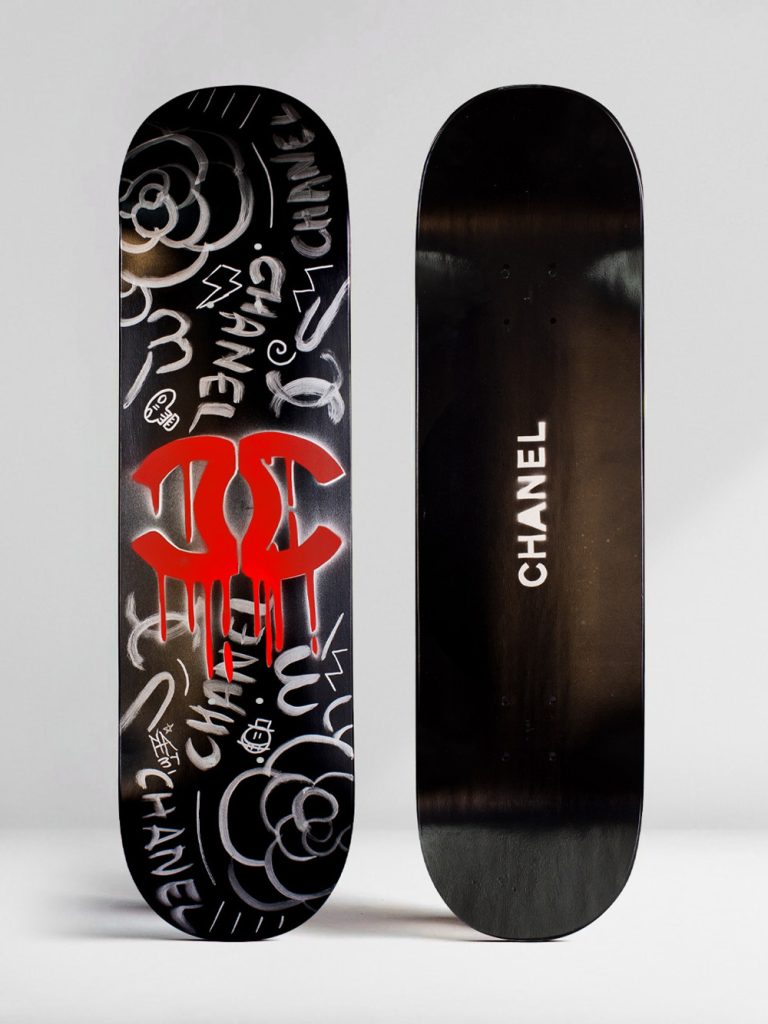 Chanel Pop Art Skate Deck by Josh Mahaby | Limited-Edition Hand
