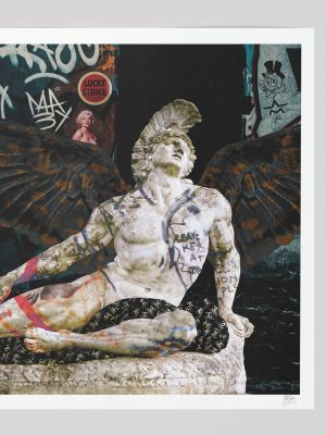 Aquiles Greek Sculpture Street Art Style by Josh Mahaby