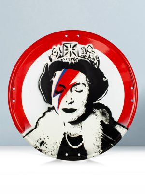 Queen Elisabeth Bowie Banksy Road Sign Josh Mahaby Pop Art