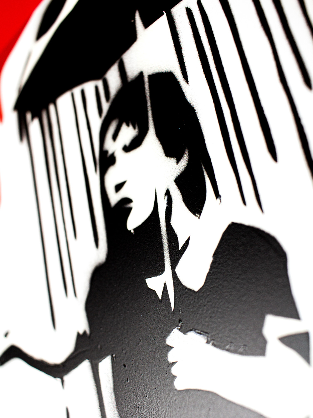 Banksy Umbrella Girl on Road Sign Josh Mahaby Artist