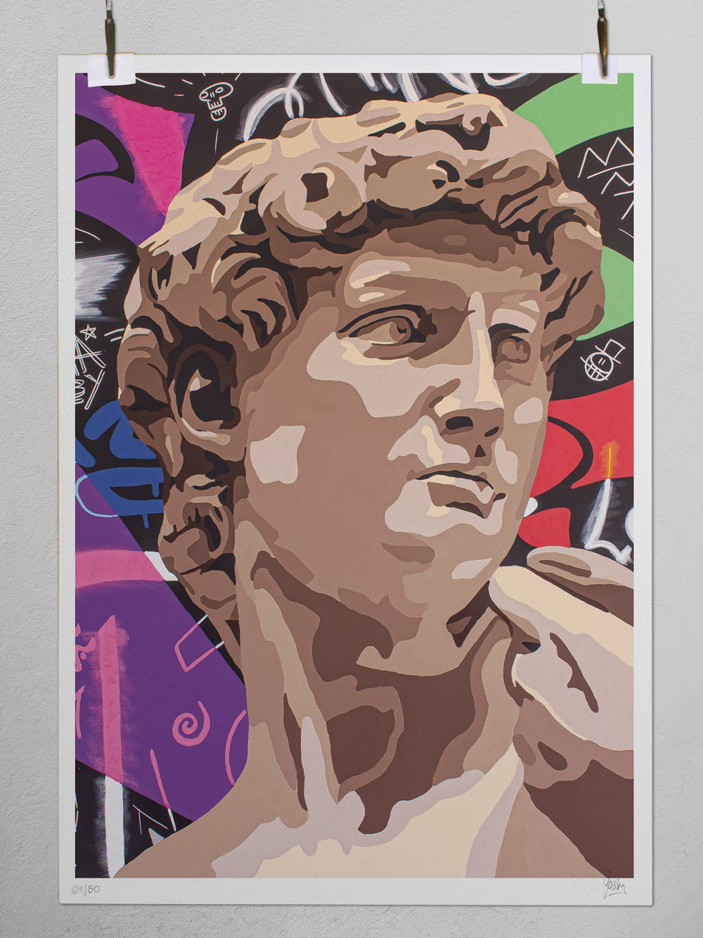 David Michelangelo Giclee Print pop art style Josh Mahaby