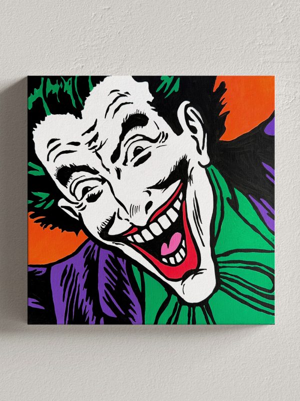 Retro Joker acrylic Paint on Canvas Pop Art Style by Josh Mahaby