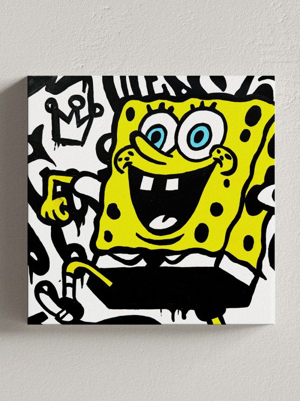 Sponge Bob Acrylic Paint on Canvas 3D Stly Pop Art Josh Mahaby Contemporary Art