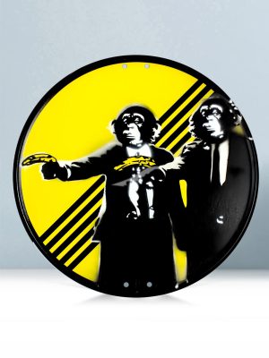 Banksy Monkey graffiti on street Sign by Josh Mahaby Pop Art