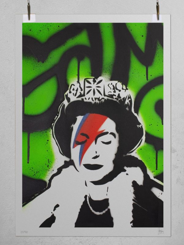 Queen Elizabeth Green Peace. Limited-Edition Pop Art Giclée Print by Josh Mahaby